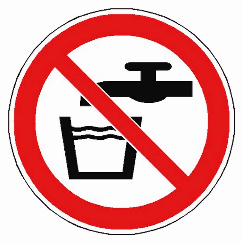 Signalétique eau non potable symbole