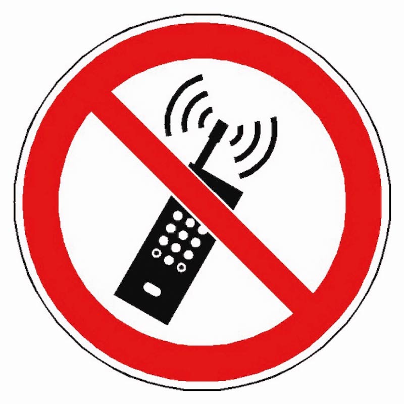 Signalétique téléphones portables interdits