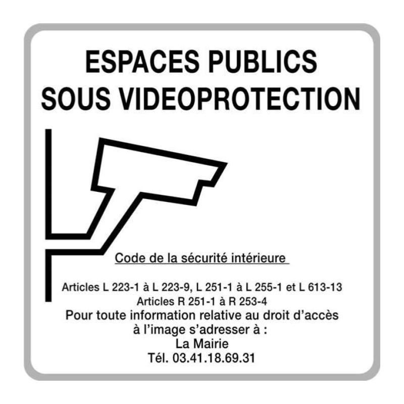 PANNEAU ESPACES PUBLICS SOUS VIDÉO PROTECTION