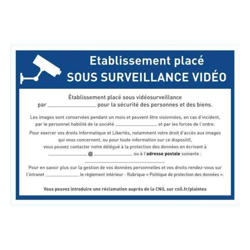 Panneau établissement scolaire sous vidéo surveillance